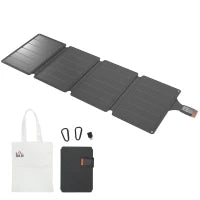 Caricabatteria Solare 36W Pieghevole con Attacco Tipo-C, Impermeabile IP67 in ETFE, Grigio