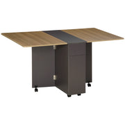 EasyComfort Tavolo Pieghevole da Pranzo in Truciolato con 2 Cassetti, 1 Armadietto, max. 6 Persone, 140x76x76 cm
