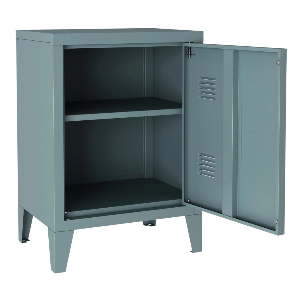 Comodino in acciaio laminato 57 x 40 x 30 cm grigio-blu 03_0008682