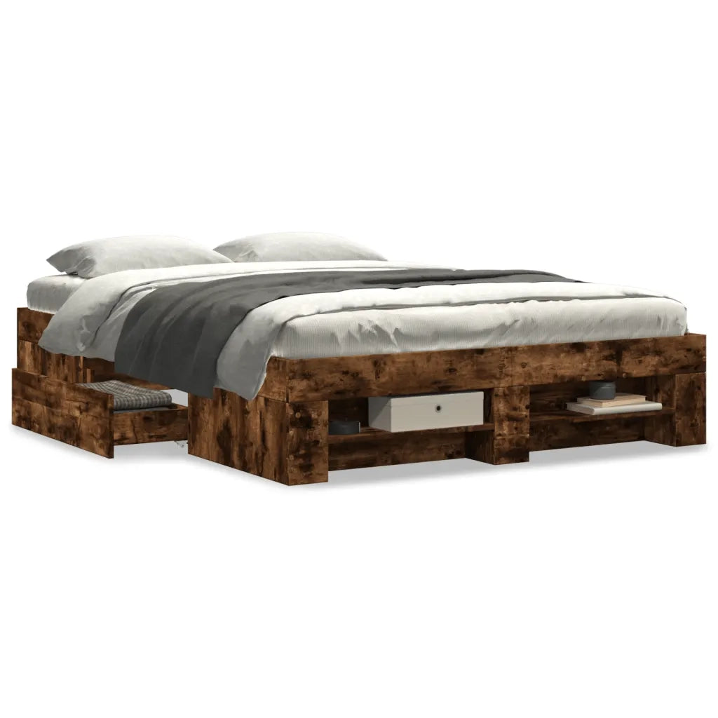 Giroletto senza Materasso Rovere Fumo 140x190 cm in Truciolato 3295503