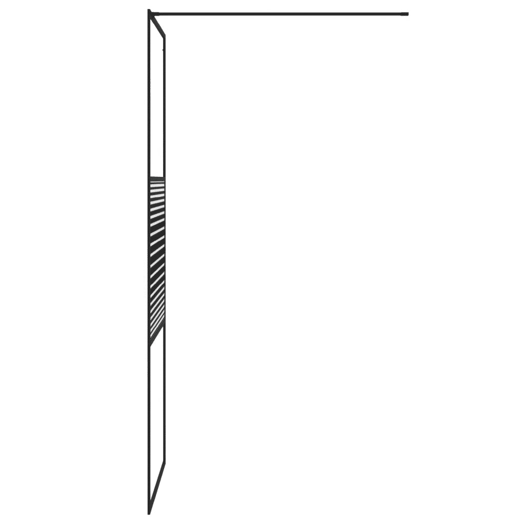 Parete Doccia Walk in Nera 80x195 cm in Vetro Trasparente ESG 152145