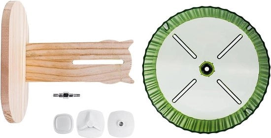 Hamsterwiel in stile moderni 21 cm con base in legno regolabile - Arancione