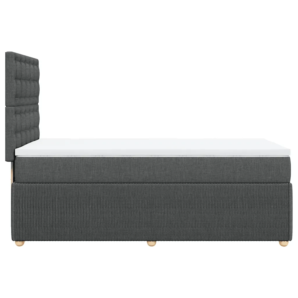Giroletto a Molle con Materasso Grigio Scuro 90x190 cm Tessuto