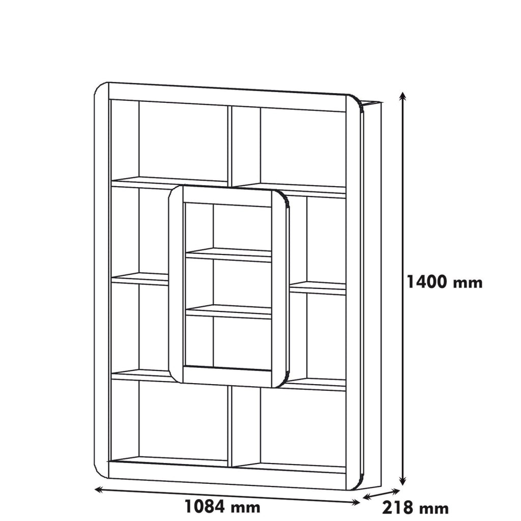 Libreria in legno "Orkide" - 108 x 21 x 140 cm - Noce, Giallo