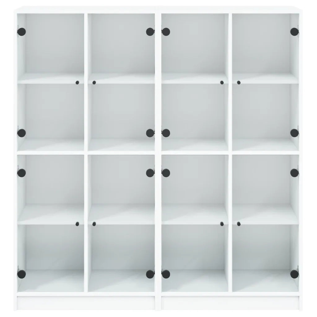 Libreria con Ante Bianca 136x37x142 cm in Legno Multistrato 3206517
