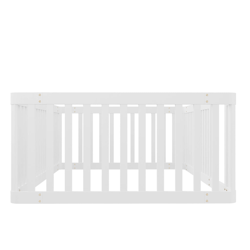 Letto singolo in legno - Zephmum- 90x200 cm bianco con sponde