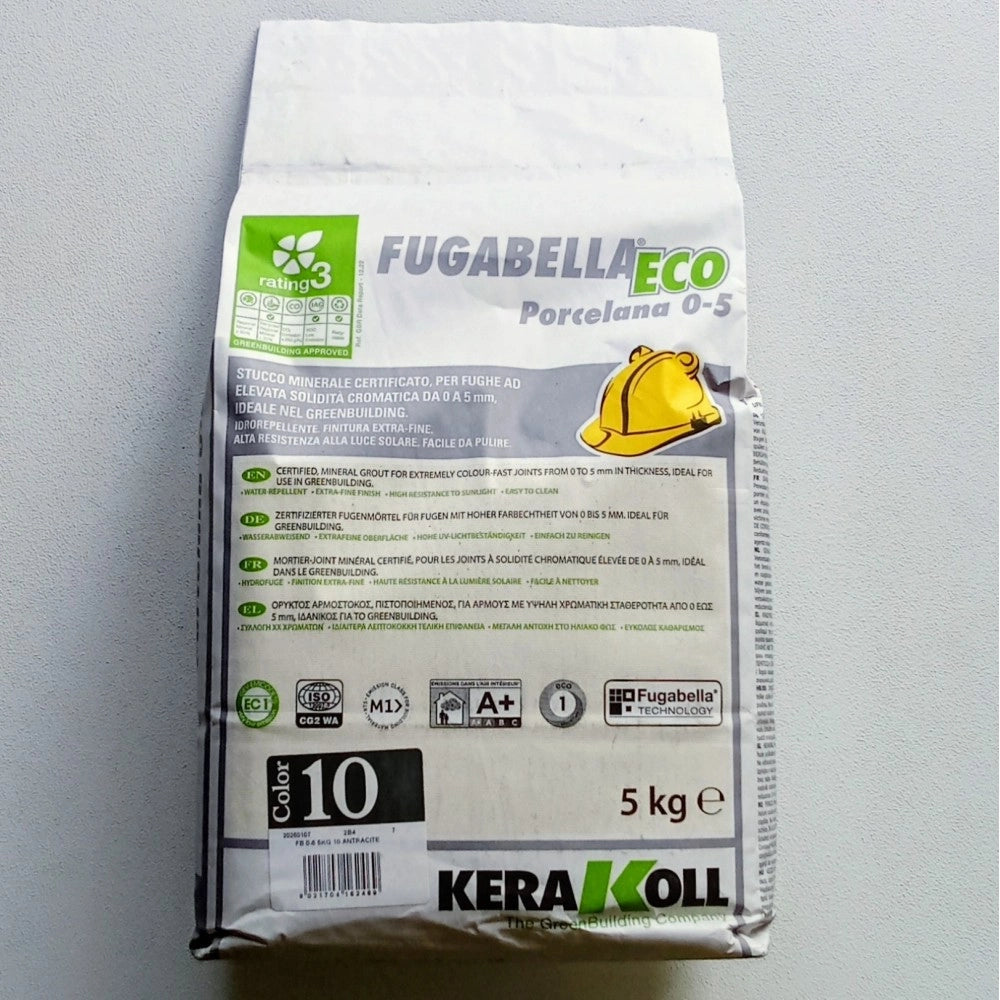 Fugante color 10 colore antracite da 5kg fugabella eco porcellana in polvere per fughe da 0 a 5mm stucco minerale