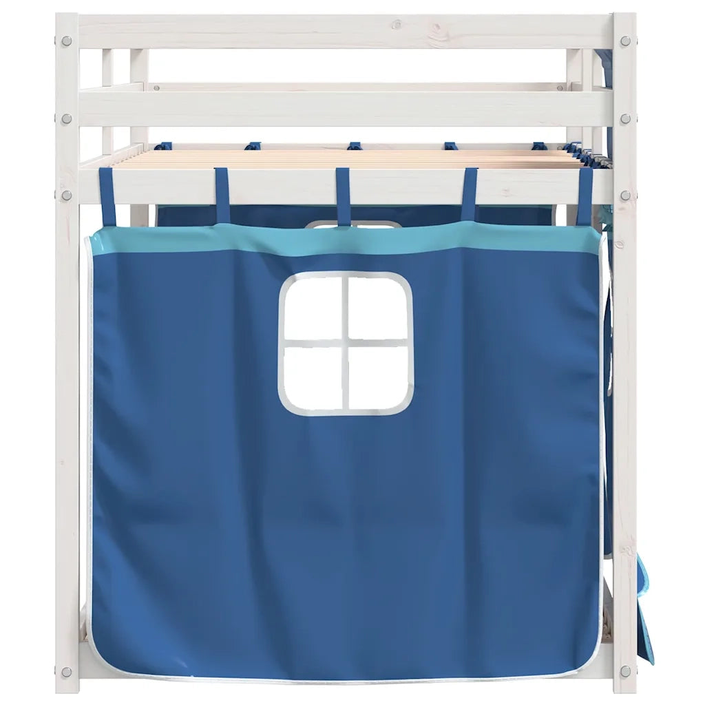 Letto a Castello senza Materasso Blu 90x200cm Massello Pino 3283932