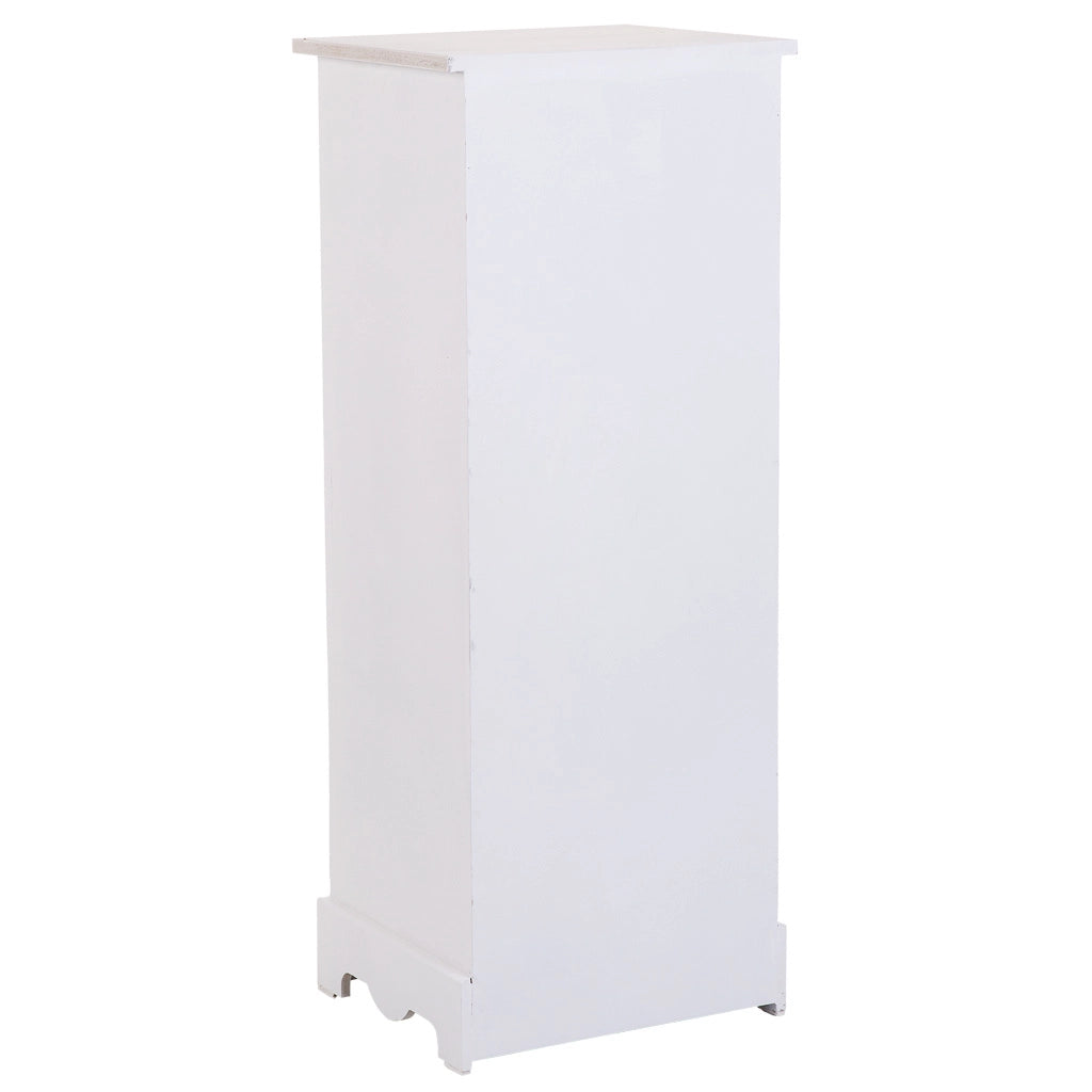 Vetrina in legno e vetro con 1 anta e 2 cassetti bianca 32x26x80