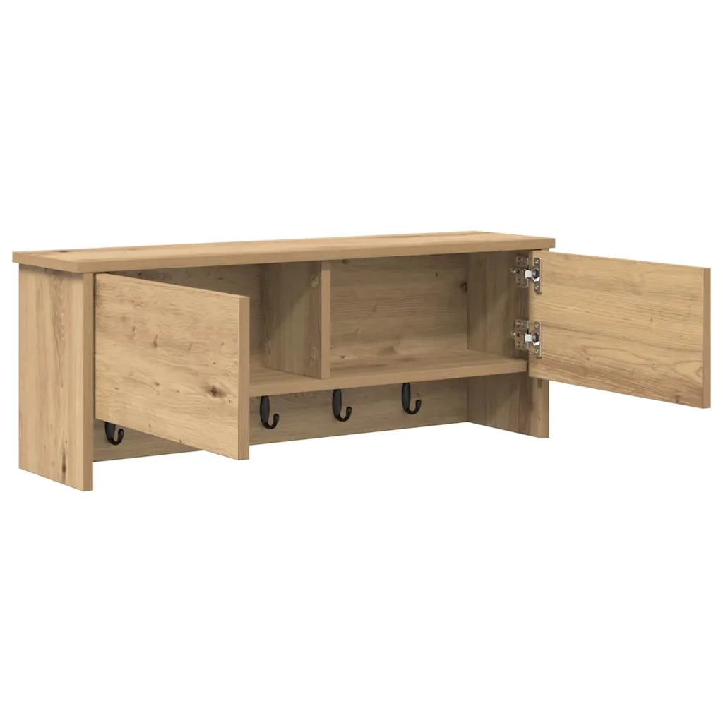 Appendiabiti a muro Rovere artigianale 80 x 20 x 30 cm 874346
