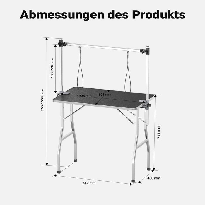 Tavolo da toelettatura doppio con 2 passanti per cane e gatto