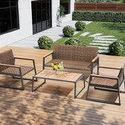 Set da Goardino Salotto, 2 Poltrene e Tavolino in Polyrattan uso Esterno Interno