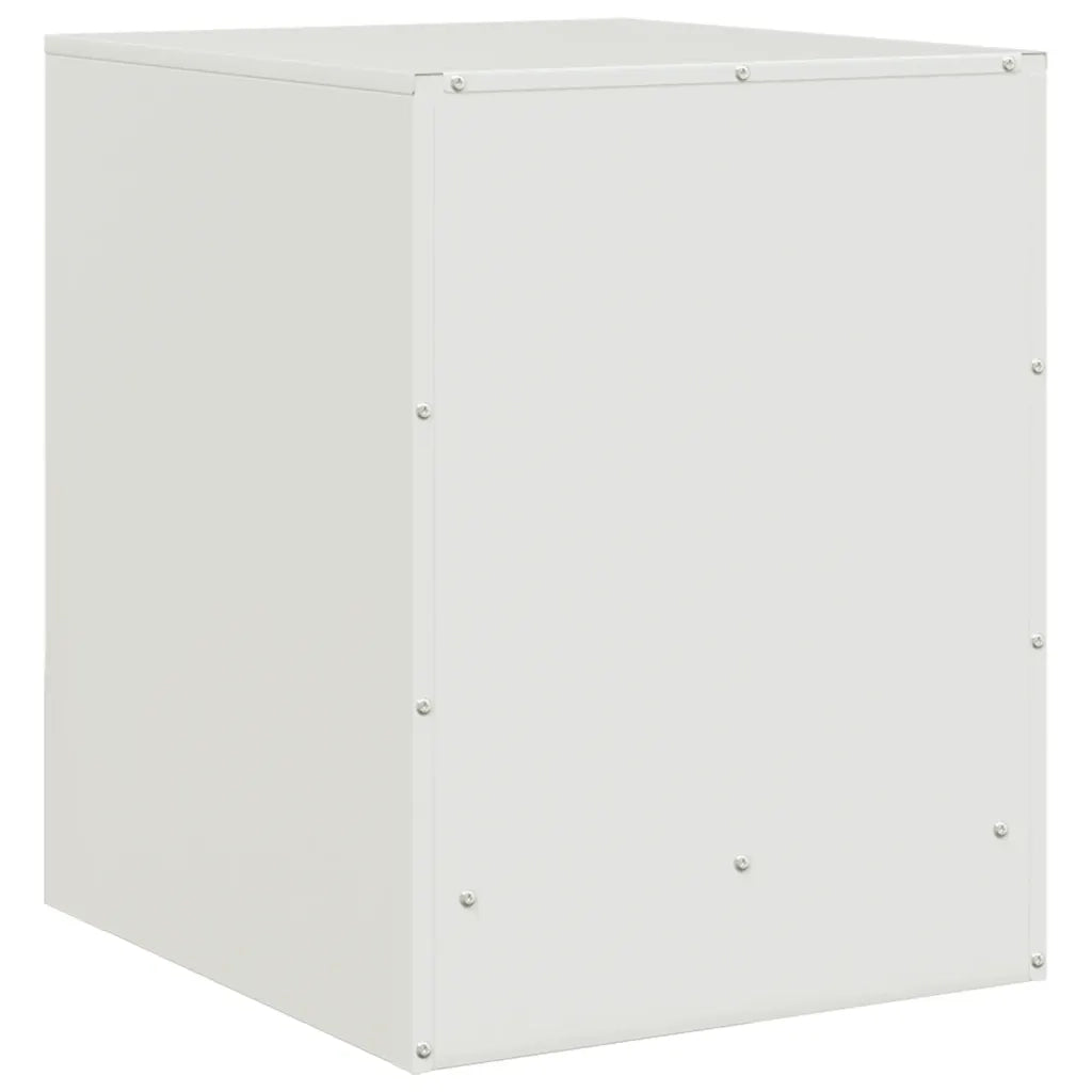 Comodino-Tavolino da notte Bianco 34,5x39x44 cm in Acciaio 833441