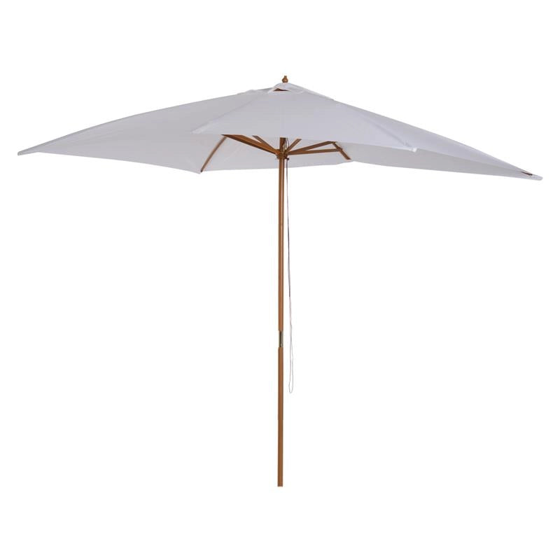 OMBRELLONE DA GIARDINO 2X3 IN LEGNO LACCATO CON COPERTURA RIMOVIBILE, BIANCO