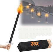 25x Torce da illuminazione 72cm (90 min) - Torce da giardino con cappuccio e contenitore per olio
