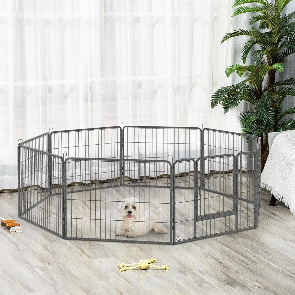 Recinto per Cani ¨C zephmum ¨C 16 Pannelli Modulabili, 2 Ingressi, 80x1.5x60cm