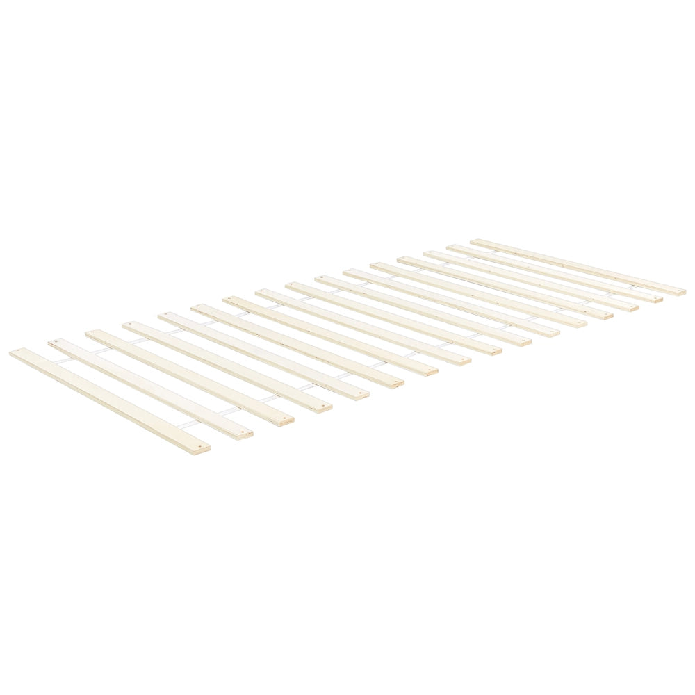 Letto singolo in legno naturale marrone chiaro 90 x 200 cm con testiera in stile scandinavo