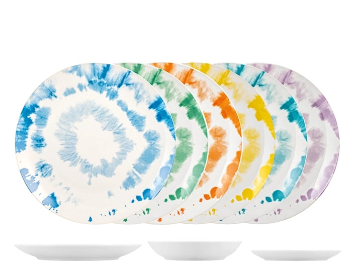 Servizio 18 pezzi tavola tie & bright in porcellana decorata