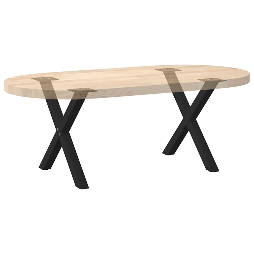 Set di 2 gambe per tavolino da caffè a forma di X con piedini regolabili 50 x 42-43 cm acciaio nero 02_0057169