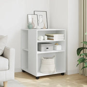 Tavolino con Ruote-Tavolino da soggiorno-Tavolo Bianco 55x60x78 cm in Truciolato