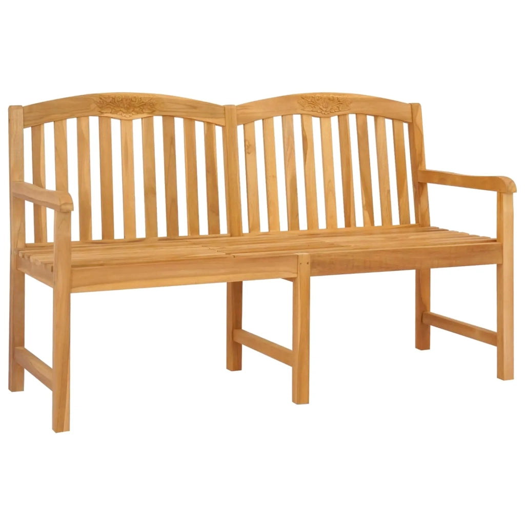 Panchina in legno intagliata a mano Naturale 150,5 x 60 x 95 cm