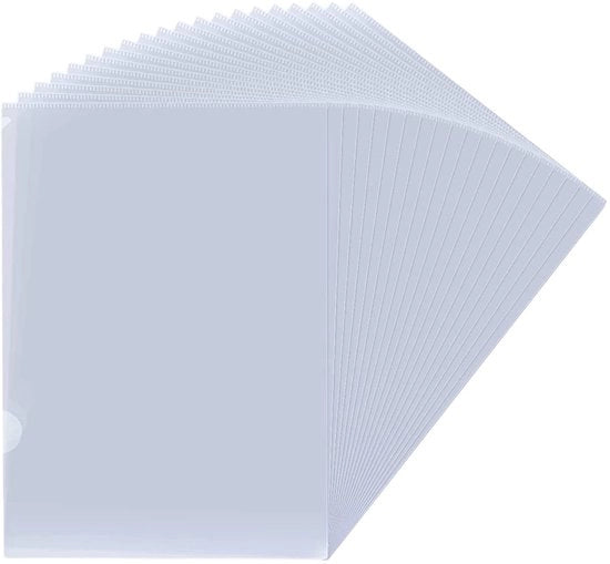 Cartucce per documenti trasparenti 20 pezzi - mappen per documenti in plastica trasparente - resistente alle scalfitture e all'umidità - apertura superiore e laterale - dimensioni 31 x 22 cm - per ufficio - copertine per documenti