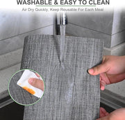 Set di tappeti per tavolo in vinile tessuto a maglia, set di 6, anti-scivolo, resistente al calore, lavabile (Grigio)