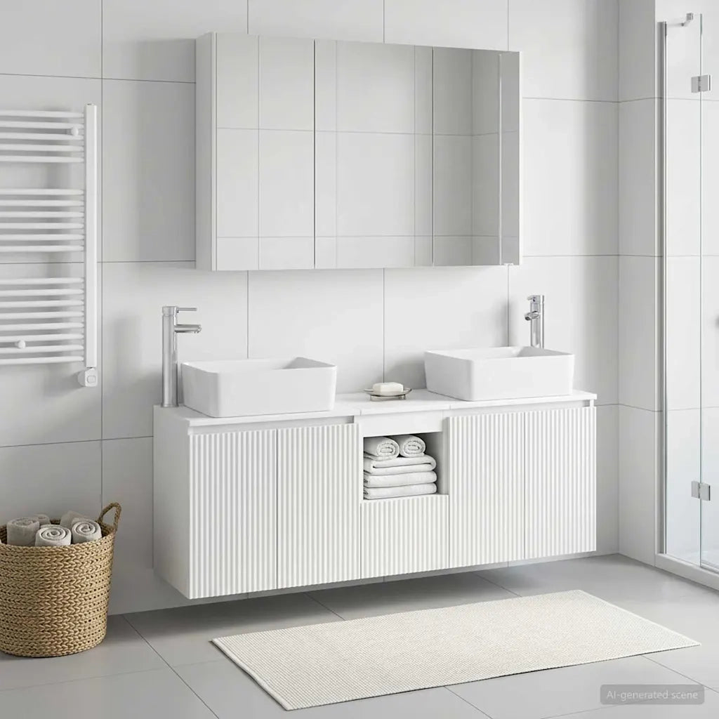 Set di Armadi da Bagno 4 pcs Bianco Legno ingegnerizzato 3406423
