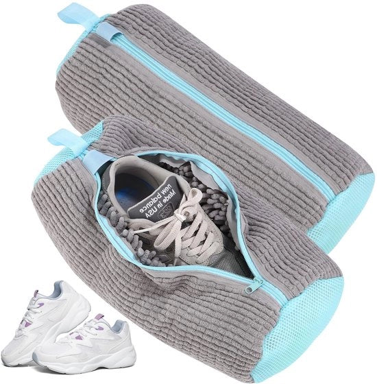 Set di 2 Stivali da Lavatrice con Spazzola per Stivali 360°, Lavastivali Autoreinventi per Lavatrice e Asciugatrice (Grigio)