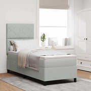 Letto a molle con materasso Grigio chiaro 80 x 200 cm Tessuto 3339860