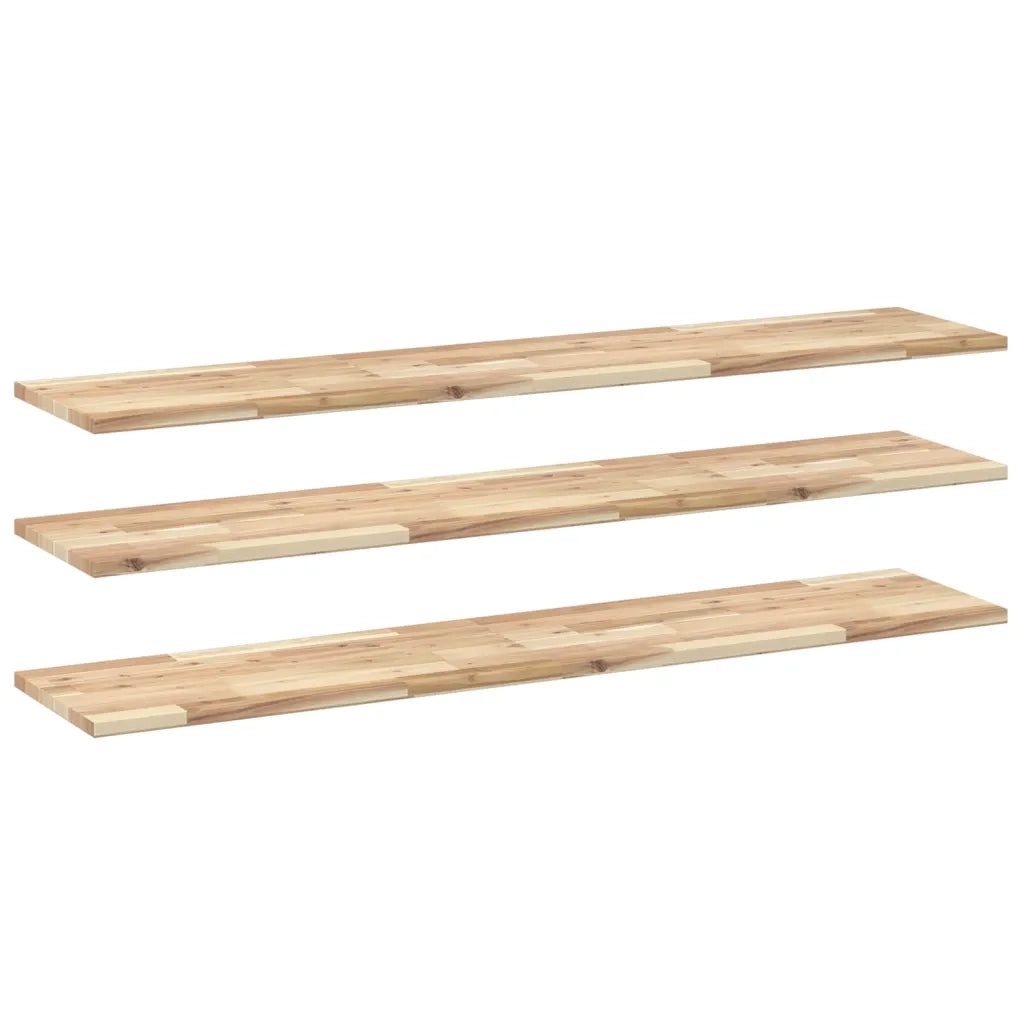 Mensole da Parete 3 pz 140x30x2 cm Legno Acacia Non Trattato 3279385