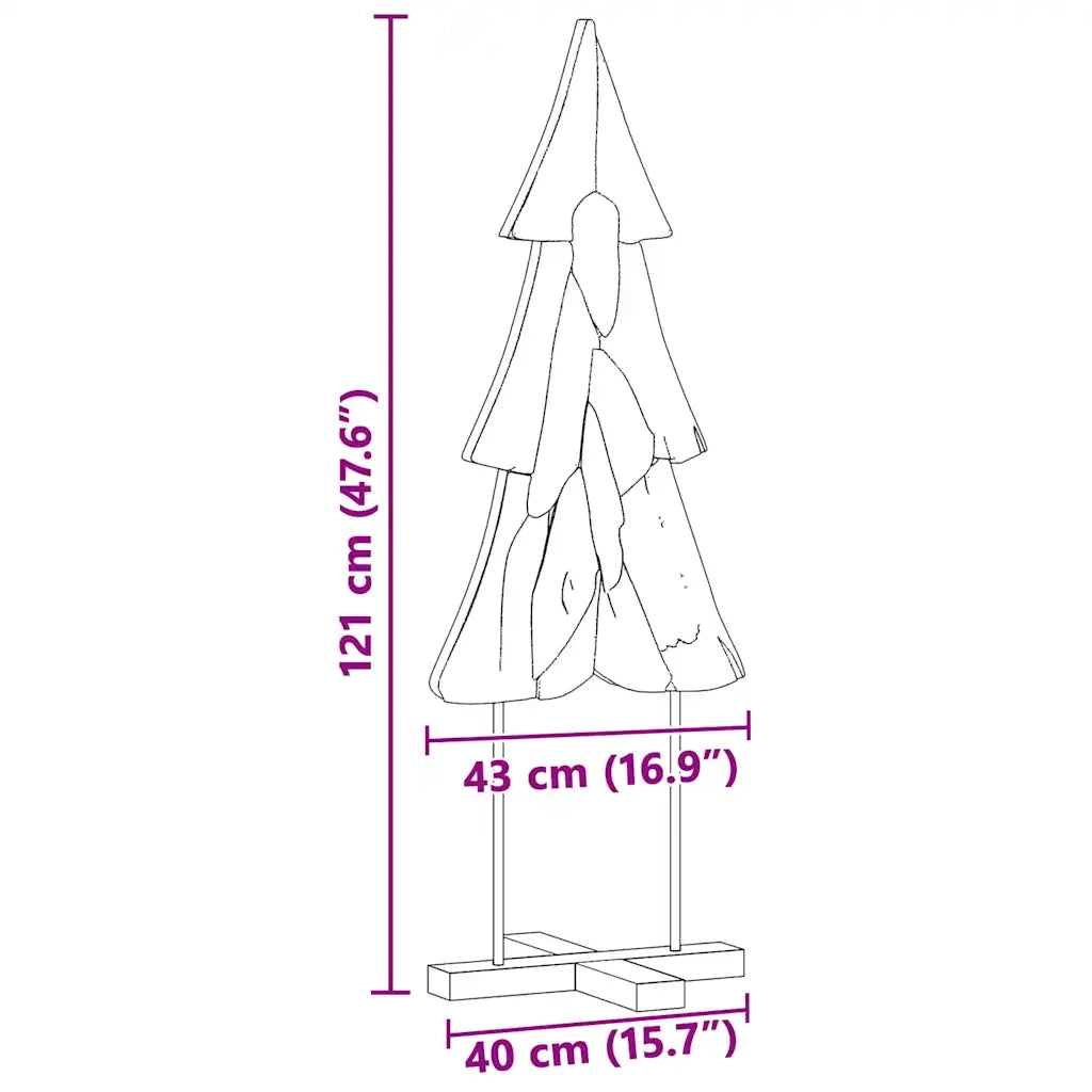 Albero di Natale Marrone 121 cm Legno massello di teak 42017931