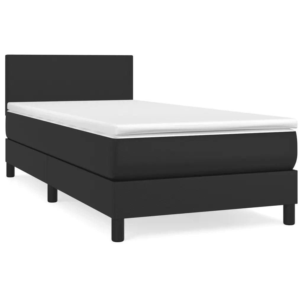 Giroletto a Molle con Materasso Nero 90x200 cm in Similpellecod mxl 75584