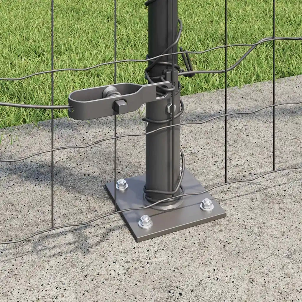 Recinzione da Giardino | Recinzione con Posto Grigio 1,4 x 10 m Acciaio e PVC