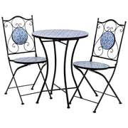 Tavolo + 2 sedie in ferro battuto, D60x75h-sedia(2): D38x46-90h Nero