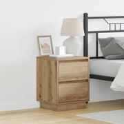 Comodini con luci LED 2 pz Rovere Artigianale 39x34.5x50 cm