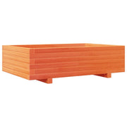Fioriera rialzata per piante fiori patio giardino finitura a cera 90 x 60 x 26,5 cm legno di pino massiccio marrone 02_0038519