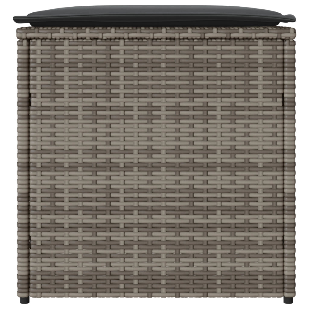 Box di Stoccaggio da Esterno Grigio e Grigio Scuro Rattan Grande