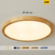 Plafoniera elegante design sottile effetto legno LED 45W CCT IP40 luce soffitto ristorante albergo sala ricevimento 60cm