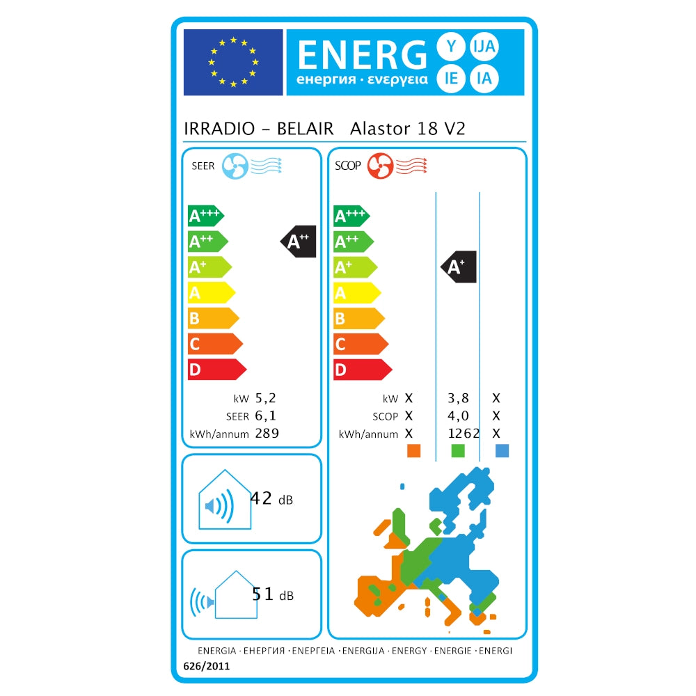 Irradio KIT ALASTOR 18 Climatizzatore Inverter 18000 BTU con Pompa di Calore R32 WiFi Ready per Ambienti fino a 60 m²