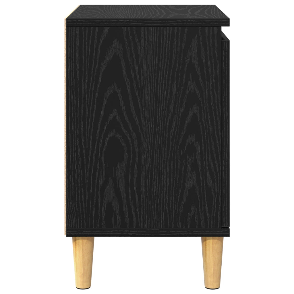 comodino rovere nero rovere nero legno ingegnerizzato