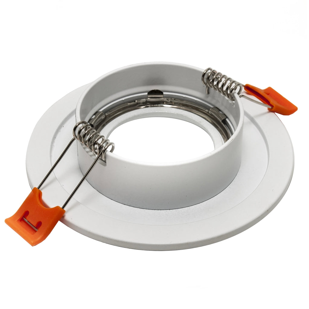 Porta faretto tondo bianco incasso 65mm brillantini supporto lampade LED GU10