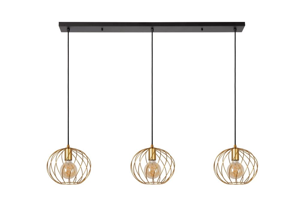 Lampada a sospensione a barra Danza Lucide ottone 3xE27
