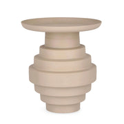 Tavolino in Acciaio con Base Scalonata Effetto Opaco Beige - SYMP