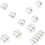 Cable wand clamp 10 pezzi - Clip per cavi/autocolante - Organizzatori per cavi/organizzatori per cavi - Duraturo/scheggiante - Per più superfici - Piastra di adesione robusta - Clip per cavi