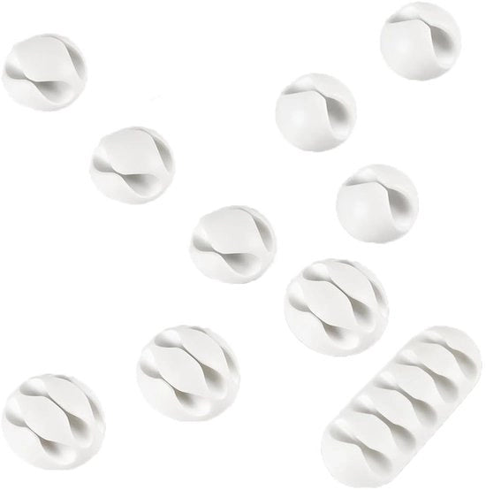 Cable wand clamp 10 pezzi - Clip per cavi/autocolante - Organizzatori per cavi/organizzatori per cavi - Duraturo/scheggiante - Per più superfici - Piastra di adesione robusta - Clip per cavi