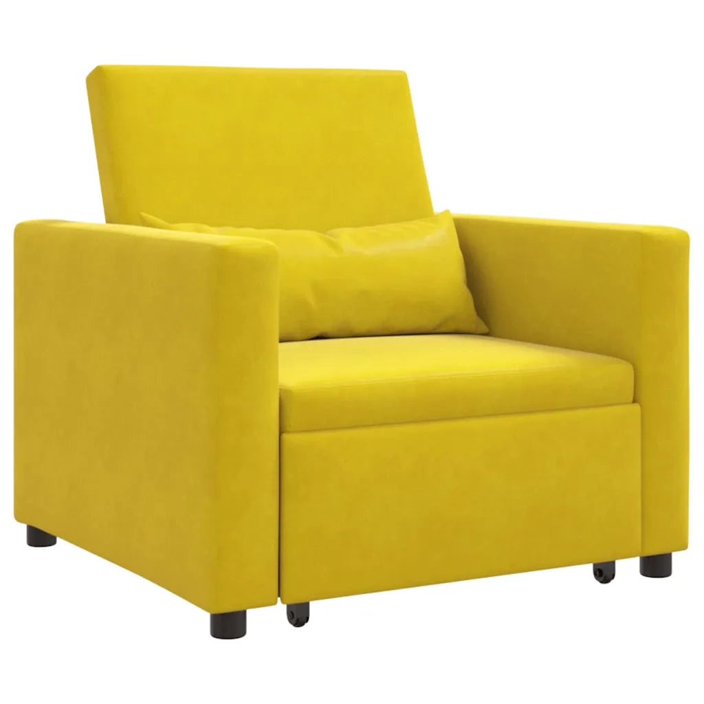 Divano letto estraibile singolo-Sofa Letto-Daybed Giallo 90 x 165 x 87 cm Velluto