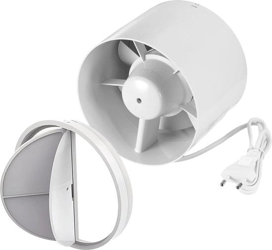 Ventilatore di scarico inline per canali ventilazione domestica 150mm 320m3/h con cavo di alimentazione EU