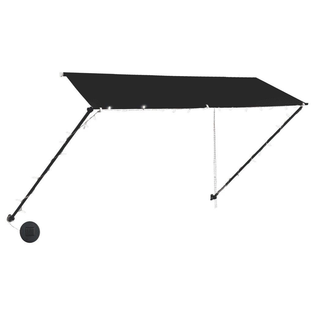 Tenda da Sole Retrattile con LED 350x150 cm Antracite 145919
