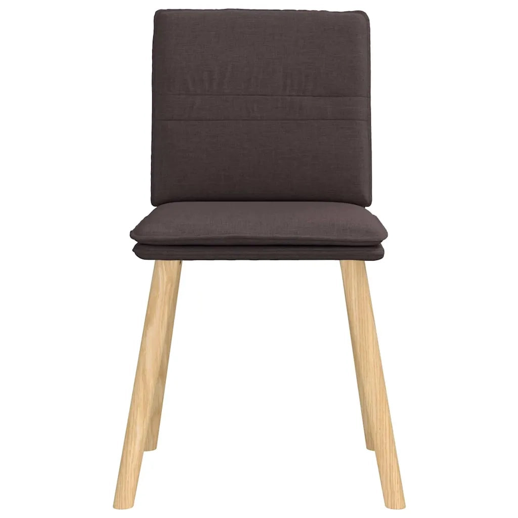 Sedie da Pranzo 4 pz Marrone Scuro in Tessuto 3315359